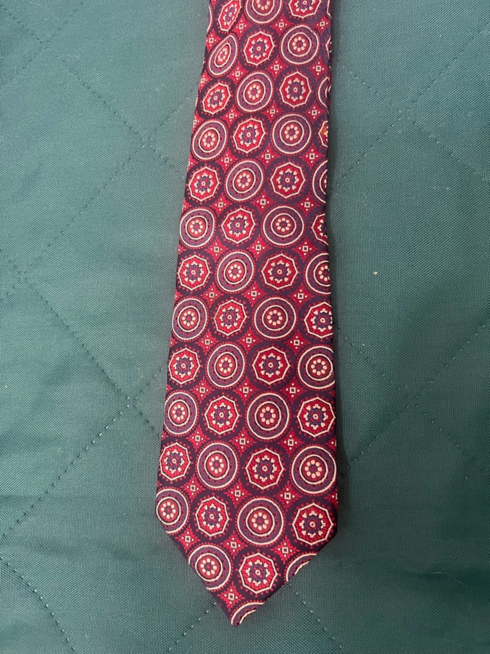 Paul Fredrick Burgundy Medallion Silk Tie